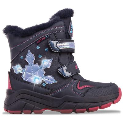 Winterboots LOTTO, Mädchen, Gr. 25, blau (navy, leuchtendesblau), Synthetik, mehrfarbig, Schuhe Winterboots, - mit drei blinkenden LEDs