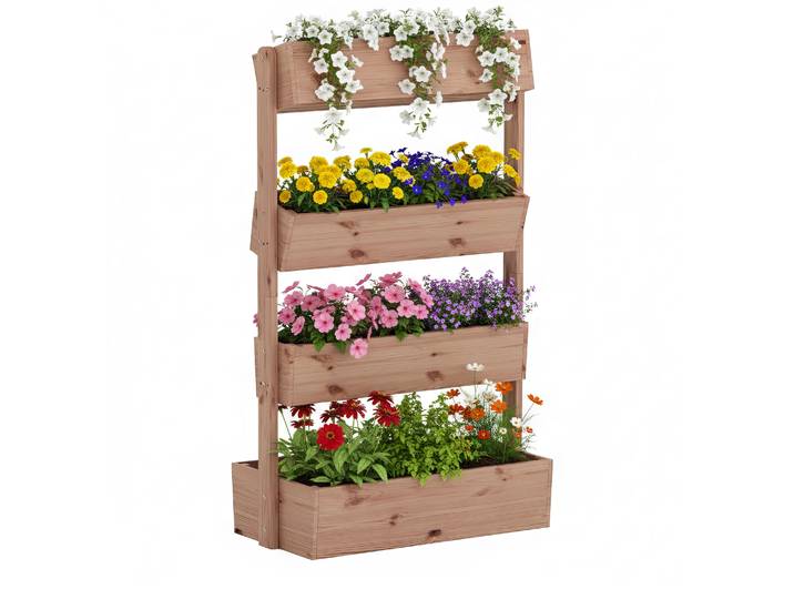 Hochbeet Vertikalbeet Holz 85 x 45 x 140 cm natur
