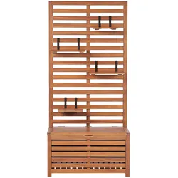 GARTENBANK Akazienholz hellbraun mit Stauraum Wandpaneel 80 cm Matino