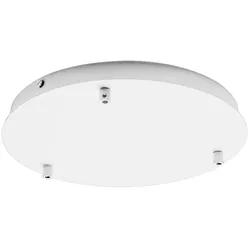 Gea Luce IP20 weißer runder Metall-Deckenbaldachin Alice für Pendelleuchten - Moderner Deckensockel, 3-Loch-Anschluss, einfache Installation