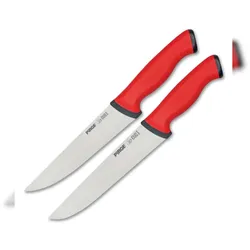 Pirge Duo Profi Metzgermesser Set 2 TLG - Rutschfester Griff - 16,5 cm und 21 cm - Schlachtermesser Set