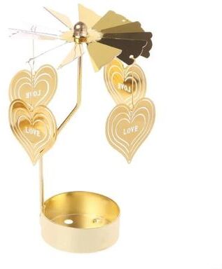 Uplifted Finds Rotating Metal Carousel Candle Holder Heat Powered Spinning Candle Tray For Holidays & Dinner Decor loving Heart