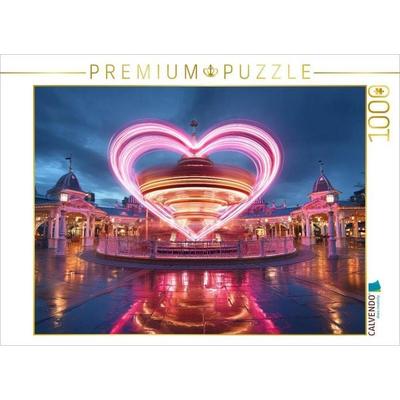 CALVENDO Puzzle Ein Herz aus Licht ist für all die Liebe, die die Nacht zum Leuchten bringt | 1000 Teile Lege-Größe 64x48cm Foto-Puzzle für glückliche