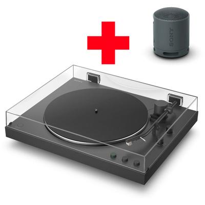 SONY Plattenspieler "PS-LX3BT + SRS-XB100", schwarz, B:43cm H:11,7cm T:36,6cm, Plattenspieler, Vollautomatik, Hi Res Wi, Riemenantrieb, Phono Vorv., Staubschutzhaube
