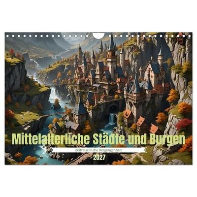 Mittelalterliche Städte und Burgen (Wandkalender 2027 DIN A4 quer), CALVENDO Monatskalender