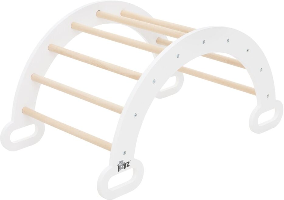 ECD Germany Arche d escalade montessori pour enfants en bois blanc intérieur Blanc 89x46x52cm