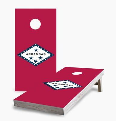 Skip's Garage Arkansas State Flag Cornhole Boards
