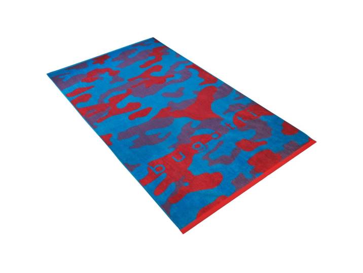 Bugatti Strandtuch Sardegna Blau/Rot/Lila Baumwolle 100 x 180 cm - Strandtuch