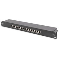 DN-91616S-B, Patchpanel schwarz, 19", Cat.6