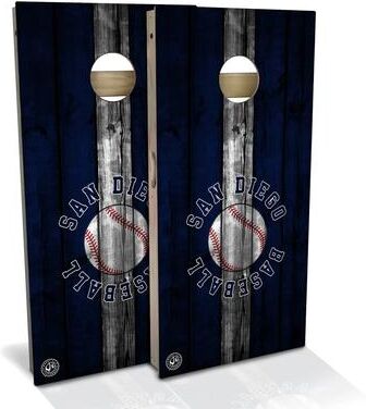 Skip's Garage San Diego Baseball Outdoor Cornhole Board Set