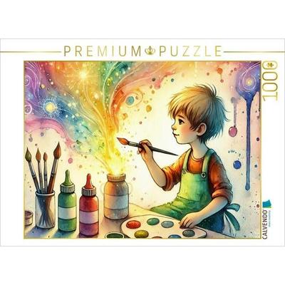 CALVENDO Puzzle Ein Jahr mit deinem inneren Kind - HD-Leinwand & Puzzle 'Kreativität' | 1000 Teile Lege-Größe 64x48cm Foto-Puzzle für glückliche