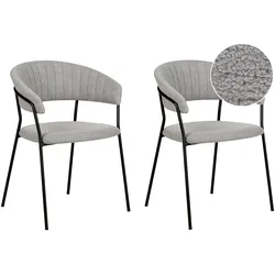 ESSZIMMERSTUHL 2er-Set Bouclé grau Mariposa