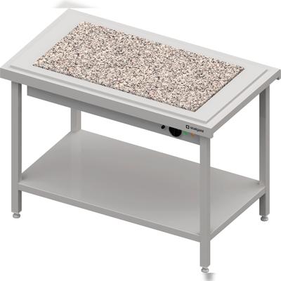 Stalgast Warmausgabe mit einer Wärmeplatte aus Granit 4x GN1/1, 1570x750x880, Edelstahlabdeckung