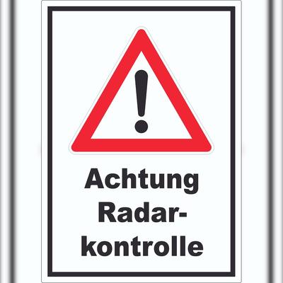 HB-Druck Achtung Radarkontrolle Aufkleber A2 (420x594mm)