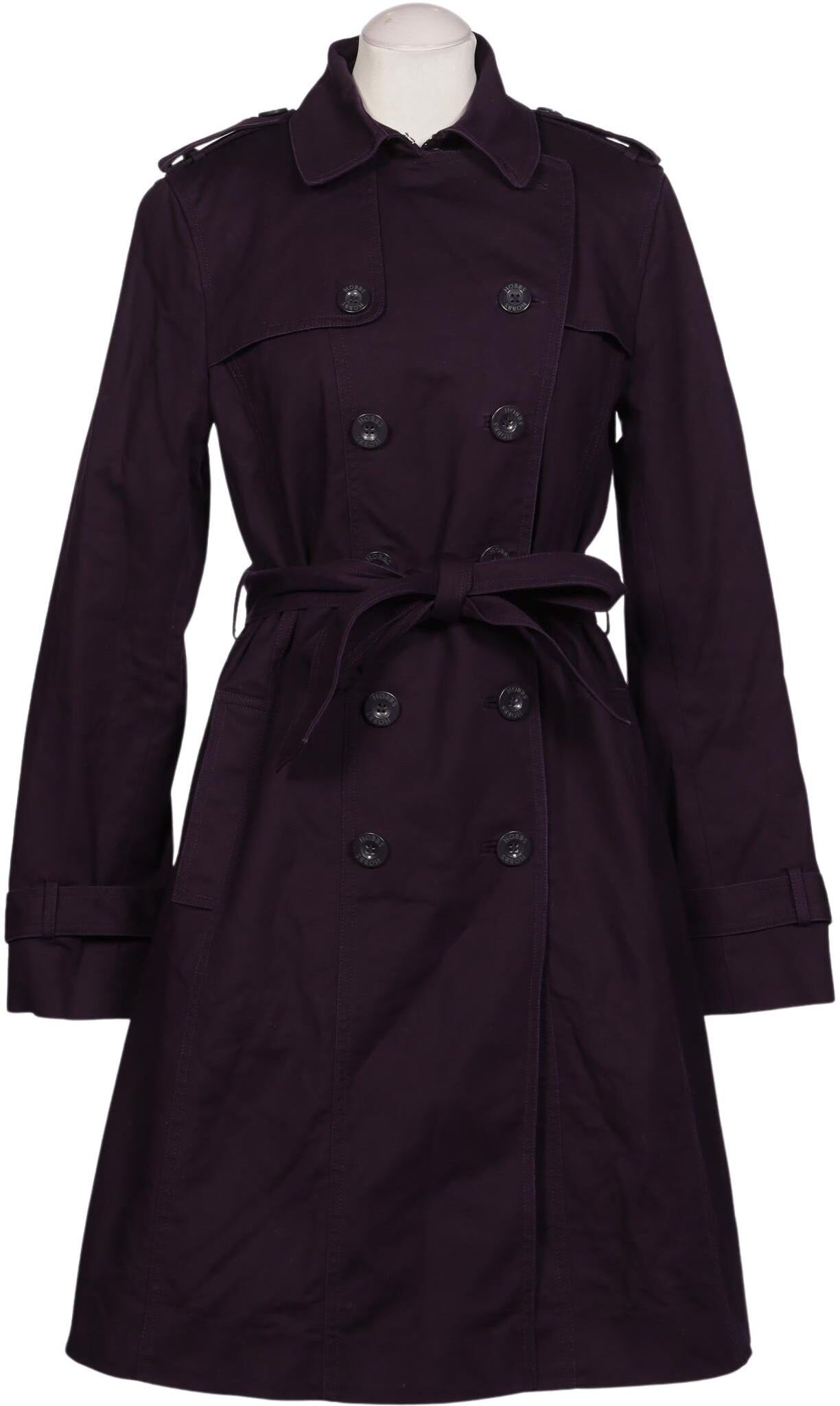 Hobbs London Damen Mantel, Grün, Gr. EU 40, Baumwolle / Elasthan / Synthetik - Second Hand