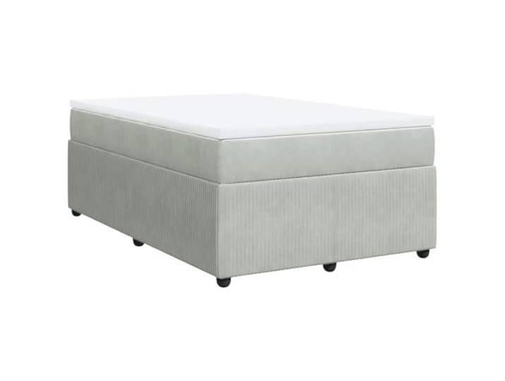 vidaXL Boxspringbett mit Matratze Hellgrau 120x190 cm Samt