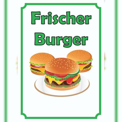 HB-Druck Frischer Burger Schild Hochkant A1 Rückseite selbstklebend