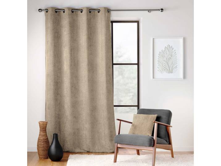 Rideau obscurcissant velours 140x260 sable Leo