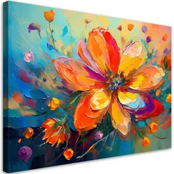 WANDBILD farbige blumen abstraktion