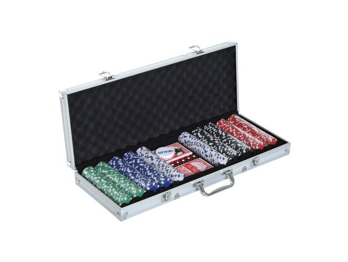 Homcom Pokerkoffer Kunststoff Aluminium Mehrfarbig, Mehrfarbig, 22x55.5 cm, Freizeit & Co, Sport & Fitness