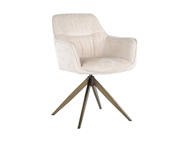 Drehbarer Design Armlehnstuhl „Aline“ White Chenille Richmond Interiors