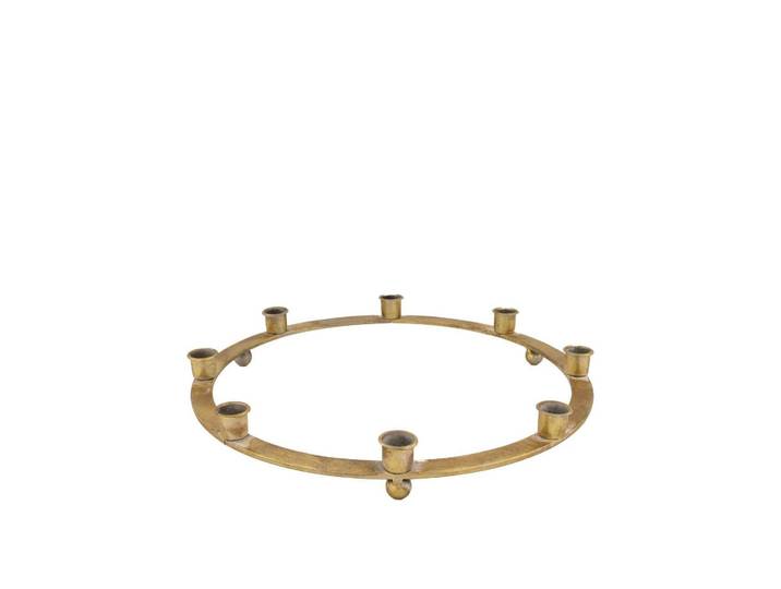 Kerzenhalter CHALET Niata Kein , gold, B:38cm H:5cm, Metall, Kerzenhalter, Kerzenhalter