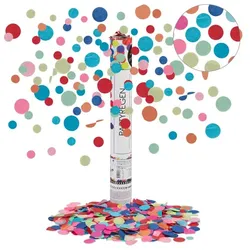 Relaxdays 5 x Party Popper 40 cm bunt rund Blau,Grün,Rot