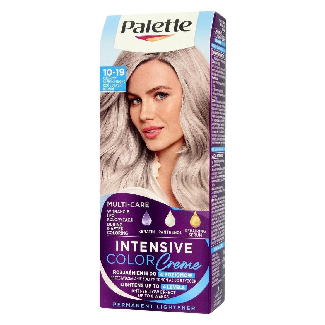 Schwarzkopf PALETTE Intensive Color Creme Lightener cream hair dye 10-19 Cool Silver Blonde (Blond, Silber) (686942)