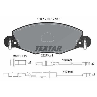 Textar Bremsbelagsatz, Scheibenbremse [Hersteller-Nr. 2327301] für Citroën