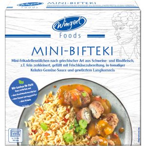 Wingert-Foods Fertiggericht Mini-Bifteki, mit Reis, 375 g