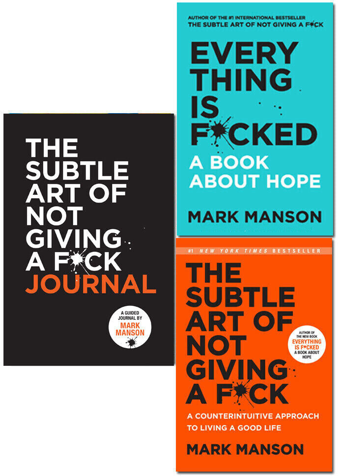 Harper Mark Manson 3 Book Collection Set   The Subtle Art of Not Giving a Fck, Everything Is Fcked & The Subtle Art Journal   Self-Help & Personal Developmen
