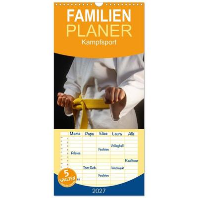 Familienplaner 2027 - Kampfsport mit 5 Spalten (Wandkalender, 21 x 45 cm) CALVENDO