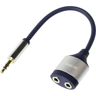 LogiLink CA1100 Klinke Audio Adapter [1x Klinkenstecker 3.5 mm - 2x Klinkenbuchse 3.5 mm] Schwarz