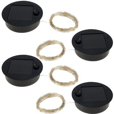Uplift Essentials 8 Piece Solar Lantern Light Replacement Tops With 30 LED String Lights & Circular Panel Lids 8 Piece Solar Lantern Light Replacement Tops With 30 LED String Lights & Circular Panel Lids