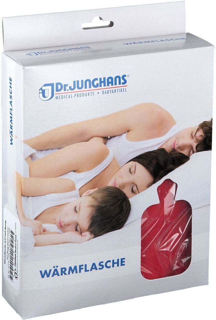 Dr. Junghans Wärmflasche 2 l mit Bezug rot