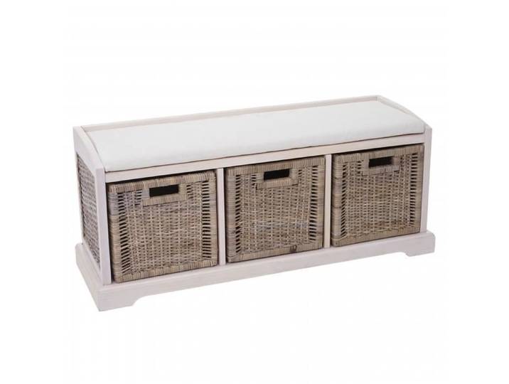 MCW Banc de rangement Bienne 112x46x37cm blanc