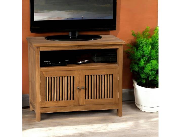 Meuble TV bois de teck 2 portes BISHO