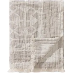 benuta Pure Leinenmix Decke Sabine Cream/Beige 130x170 cm - Moderner Kurzflor-Teppich für Wohnzimmer