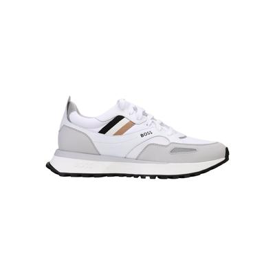 Sneaker BOSS "Sneaker Jonah Runn mx N", Herren, Gr. 44, weiß, Obermaterial: 60% Polyester PES. 40% Polyurethan PU. Futter: 100% Polyester PES. 70% EVA EVA. 30% Gummi rubber., Schuhe Sneaker