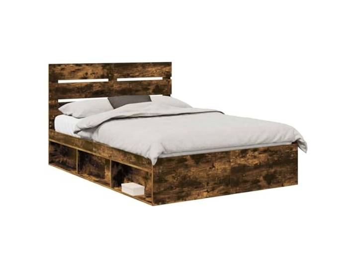 HMDNGOUT Bettgestell massiv Kiefer 140x190 cm, Bettrahmen mit Kopfstütze aus massivem Kiefernholz und Holzwerkstoffrahmen, modernes Design für erholsame Nächte