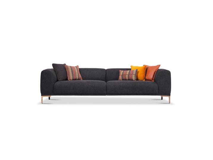 Livetastic Viersitzer-Sofa, Anthrazit, Metall, Füllung: Schaumstoffflocken,Schaumstoffflocken,Schaumstoffflocken,Schaumstoffflocken, 286x74x98 cm, Rücken echt, Wohnzimmer, Sofas & Couches, Sofas, Bigsofas