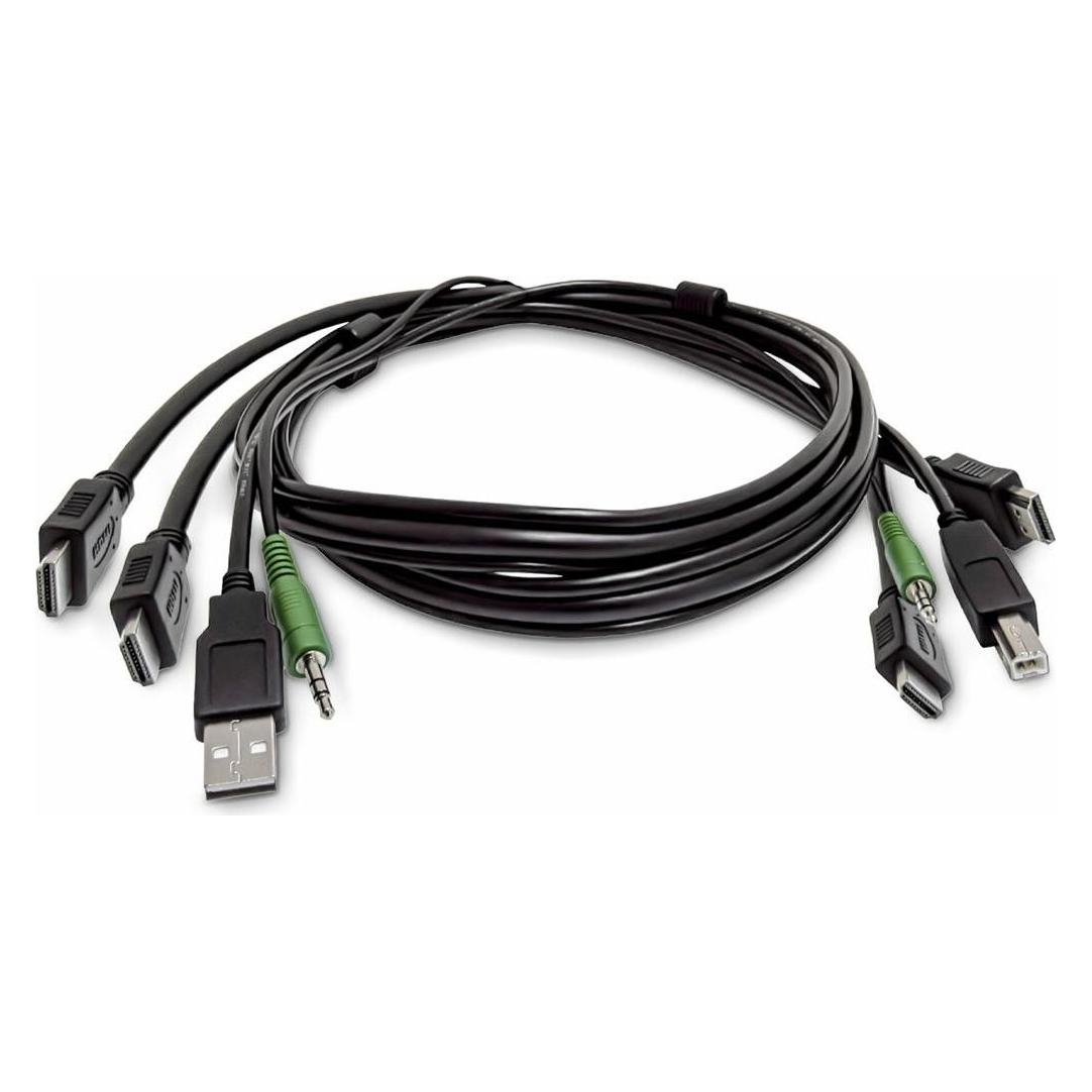 StarTech .com SK2HDMMKVM06-TAA, 1,8 m, USB, USB, HDMI, Schwarz, 2 x HDMI/USB-A/3.5mm (SK2HDMMKVM06-TAA)