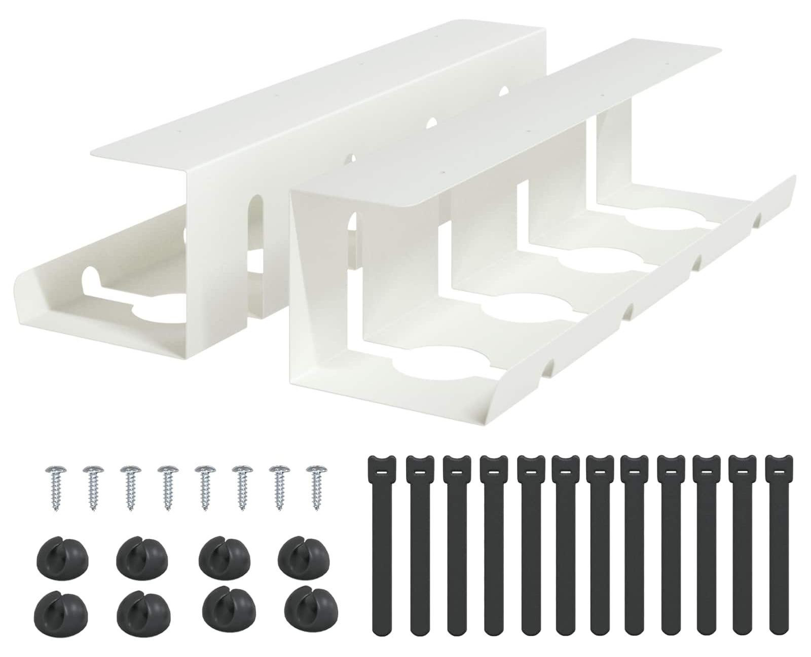 vidaXL Kabelorganizer voor onder het bureau, 2 stuks, wit