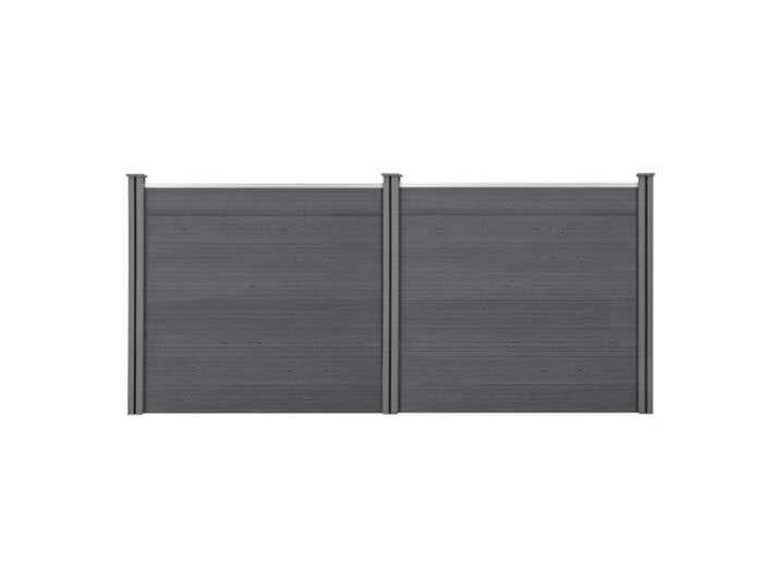 Clôtures de Jardin Brise-Vue avec 4 Poteaux Planches Bois Composite WPC 165x314cm Gris