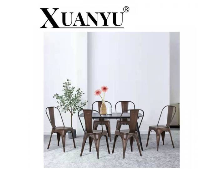 Chaise de bar XUANYU résistante à l'usure couleur rouille - Lot de 4