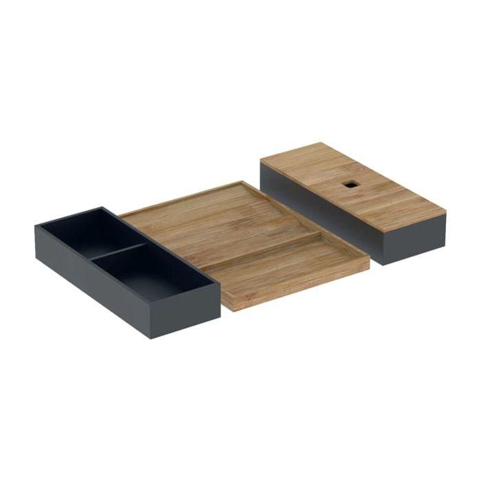 Geberit Schubladeneinsatz-Set für Waschtischunterschrank 502349001 60cm breit, für obere Schublade, bambus