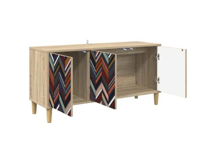 PUGYNBK TV-Möbel Sonoma 102 x 33 x 50 cm Holz Erhöhte Beine, geräumige Aufbewahrung, dekoratives Muster, einfache Reinigung