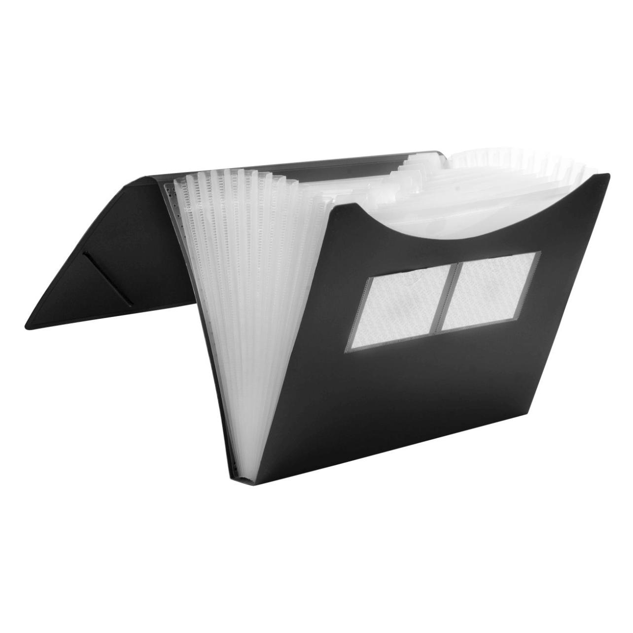 Foldersys Fächermappe 12 Fächer schwarz (A4) (70009-30)