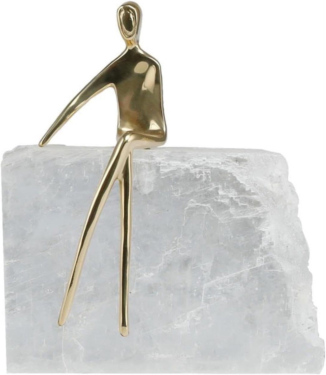 Abstract Beeld Messing Figuur Brons Handgemaakt Decoratie 16 x 20 cm