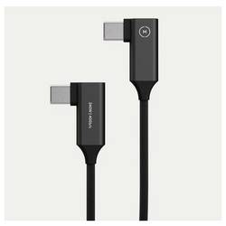 Moment USB-C® Kabel USB4® USB-C® Stecker, USB-C® Stecker 10 cm Schwarz 90° nach links gewinkelt 107-160